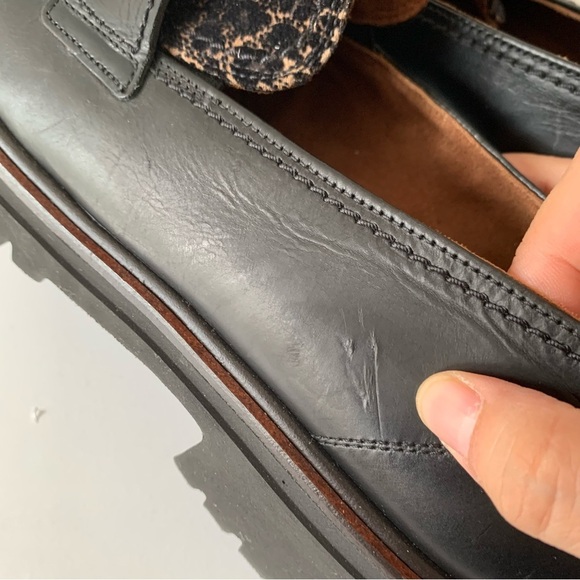 PAUL GREEN Natasha Black Leather Leopard Print Loafer Sz 6/US 8.5 - Picture 11 of 12